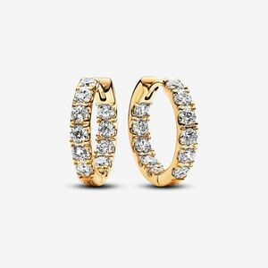 Sparkling Row Eternity Hoop Earrings
14k gold plating